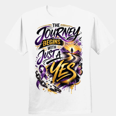 The Journey Begins with just a yes - Unisex Performance® T-Shirt Thumbnail